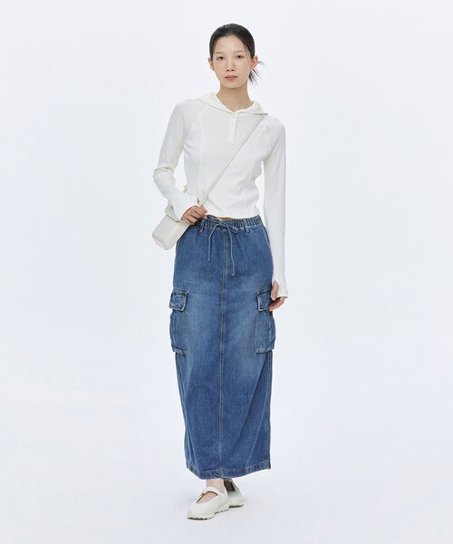 MUSINSA STANDARD WOMAN（ムシンサスタンダードウーマン）の「ウィメンズリブスリムフード付き長袖Tシャツ[アイボリー]（パーカー・レディース・その他・LARGE/MEDIUM/SMALL/X-SMALL/X-LARGE）」の15枚目の写真