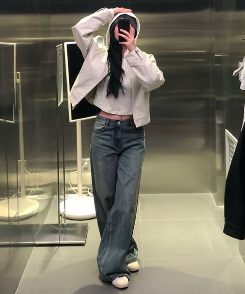 MUSINSA STANDARD WOMAN（ムシンサスタンダードウーマン）の「ウィメンズリブスリムフード付き長袖Tシャツ[アイボリー]（パーカー・レディース・その他・LARGE/MEDIUM/SMALL/X-SMALL/X-LARGE）」の6枚目の写真