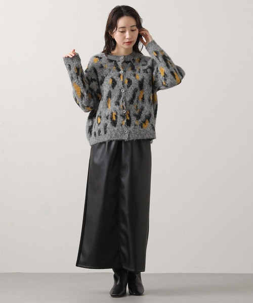 Gready Brilliant（グレディブリリアン）の「【WEB限定】レオパードニットカーディガン（カーディガン/ボレロ・レディース・ダークグレー/ライトグレー・FREE）」の15枚目の写真