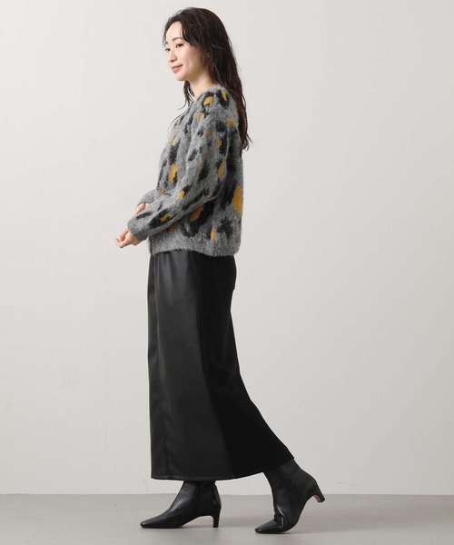 Gready Brilliant（グレディブリリアン）の「【WEB限定】レオパードニットカーディガン（カーディガン/ボレロ・レディース・ダークグレー/ライトグレー・FREE）」の14枚目の写真