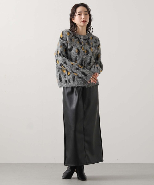 Gready Brilliant（グレディブリリアン）の「【WEB限定】レオパードニットカーディガン（カーディガン/ボレロ・レディース・ダークグレー/ライトグレー・FREE）」の12枚目の写真