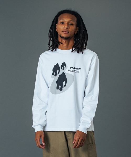 XLARGE（エクストララージ）の「JUNGLE OPERATIONS L/S TEE（Tシャツ/カットソー・メンズ・ブラック/ホワイト/ネイビー・S/M/L/XL）」の5枚目の写真