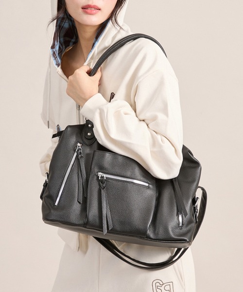 apres jour mignon(アプレジュールミニョン)の「【apresjour mignon×ARIAZ】マルチポケット2wayトートバッグ(トートバッグ・レディース・オフホワイト/ブラック/ダークブラウン・ONESIZE)」の1枚目の写真