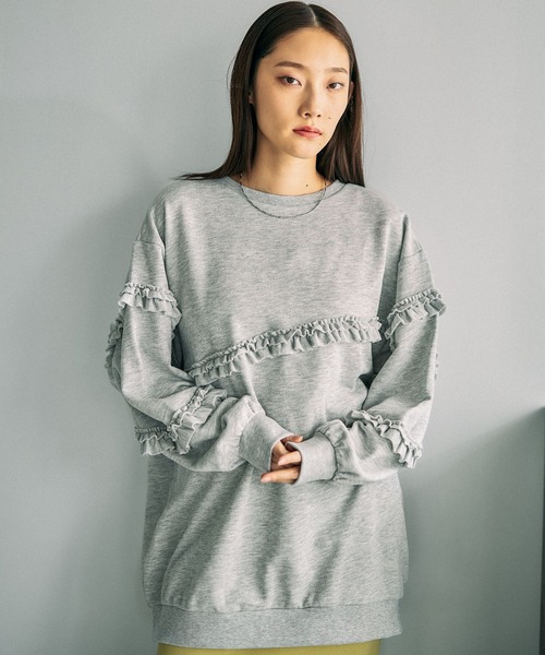 LEPSIM(レプシィム)の「フリル裏毛チュニック 639456(チュニック・レディース・ブラック/アイボリー/トップグレー・FREE)」の21枚目の写真