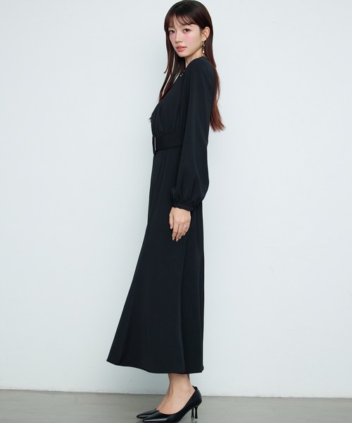 SAISON DE PAPILLON(セゾンドパピヨン)の「【新作登場!】カシュクール きれいめ 通勤 レディース ワンピース 卒業式 入学式(ワンピース・レディース・ベージュ/ブラック・S/L/M)」の4枚目の写真