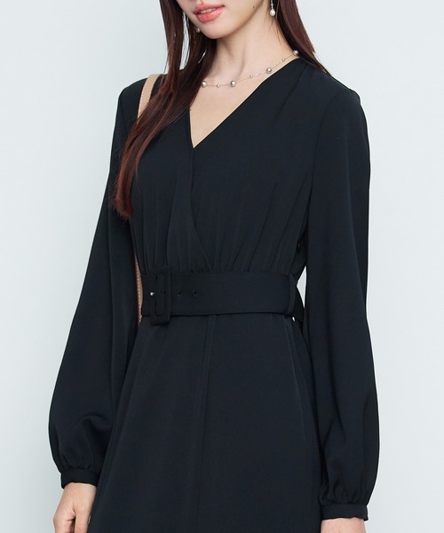 SAISON DE PAPILLON(セゾンドパピヨン)の「【新作登場!】カシュクール きれいめ 通勤 レディース ワンピース 卒業式 入学式(ワンピース・レディース・ベージュ/ブラック・S/L/M)」の6枚目の写真