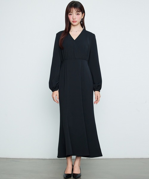 SAISON DE PAPILLON(セゾンドパピヨン)の「【新作登場!】カシュクール きれいめ 通勤 レディース ワンピース 卒業式 入学式(ワンピース・レディース・ベージュ/ブラック・S/L/M)」の7枚目の写真