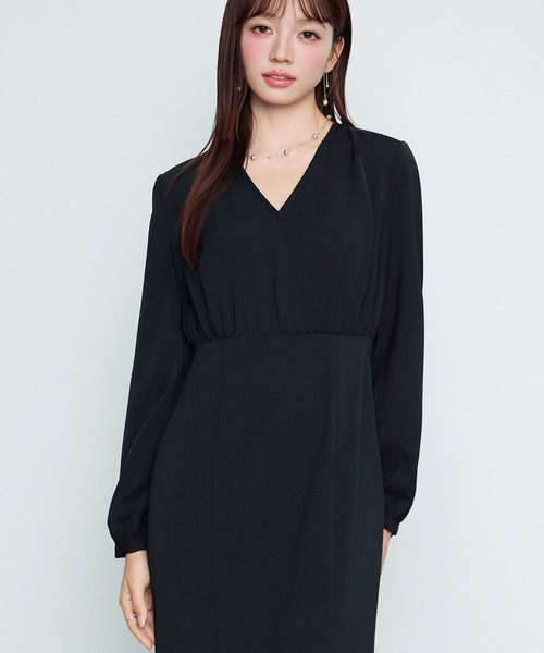 SAISON DE PAPILLON(セゾンドパピヨン)の「【新作登場!】カシュクール きれいめ 通勤 レディース ワンピース 卒業式 入学式(ワンピース・レディース・ベージュ/ブラック・S/L/M)」の8枚目の写真