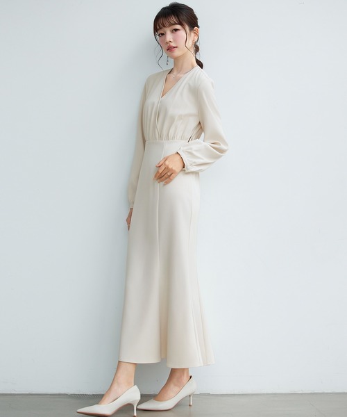 SAISON DE PAPILLON(セゾンドパピヨン)の「【新作登場!】カシュクール きれいめ 通勤 レディース ワンピース 卒業式 入学式(ワンピース・レディース・ベージュ/ブラック・S/L/M)」の12枚目の写真