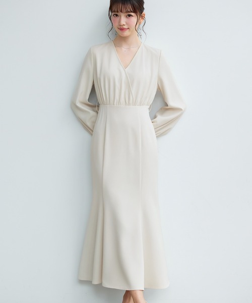 SAISON DE PAPILLON(セゾンドパピヨン)の「【新作登場!】カシュクール きれいめ 通勤 レディース ワンピース 卒業式 入学式(ワンピース・レディース・ベージュ/ブラック・S/L/M)」の14枚目の写真