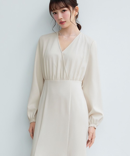 SAISON DE PAPILLON(セゾンドパピヨン)の「【新作登場!】カシュクール きれいめ 通勤 レディース ワンピース 卒業式 入学式(ワンピース・レディース・ベージュ/ブラック・S/L/M)」の15枚目の写真