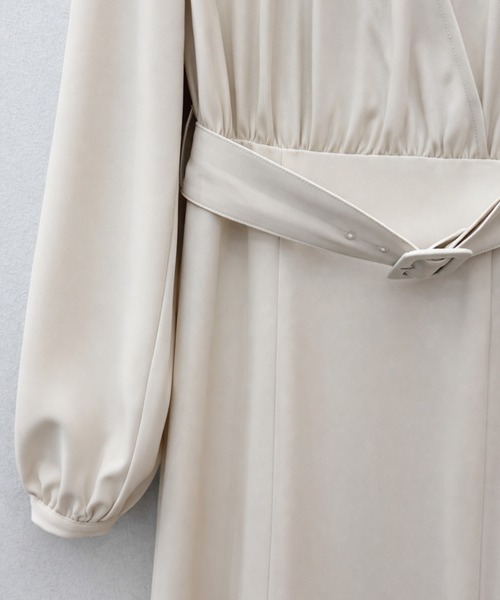 SAISON DE PAPILLON(セゾンドパピヨン)の「【新作登場!】カシュクール きれいめ 通勤 レディース ワンピース 卒業式 入学式(ワンピース・レディース・ベージュ/ブラック・S/L/M)」の21枚目の写真