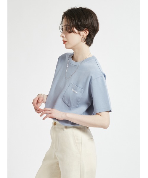 Barbour(バブアー)の「ワンポイントロゴ 胸ポケット TシャツJapan Exclusive(レディース)(Tシャツ/カットソー・レディース・ベージュ/ホワイト/ピンク/ブラック/ブルー・SMALL/MEDIUM)」の21枚目の写真
