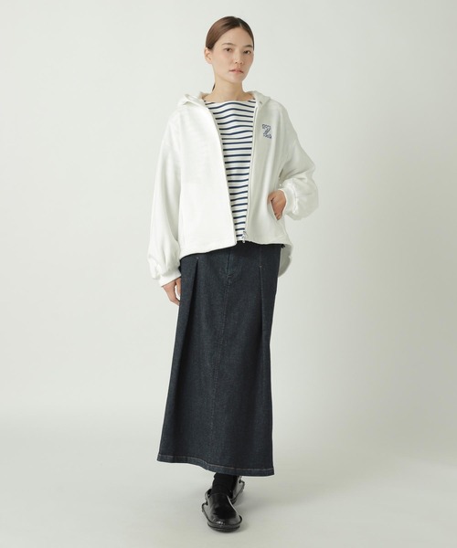 ZUCCa（ズッカ）の「INITIAL SWEATSHIRT / フーディー（パーカー・レディース・ライトグレー/ネイビー・M size）」の12枚目の写真