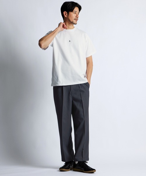 LANVIN en Bleu(ランバンオンブルー)の「シルキータッチ ロールアップスリーブ クルーネック Tシャツ(Tシャツ/カットソー・メンズ・チャコールグレー/ブラック/ホワイト・46/48/50/52)」の4枚目の写真