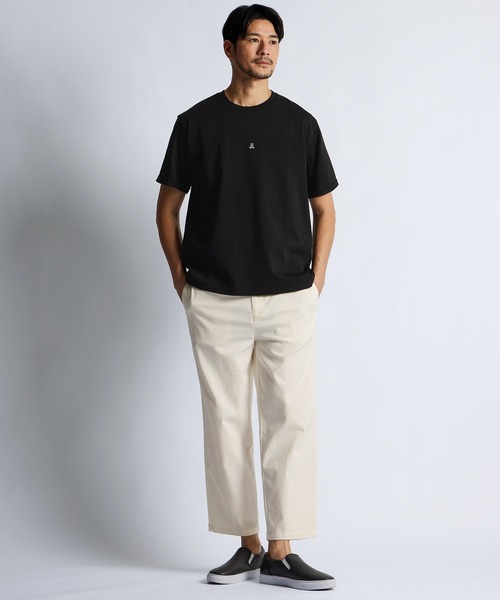 LANVIN en Bleu(ランバンオンブルー)の「シルキータッチ ロールアップスリーブ クルーネック Tシャツ(Tシャツ/カットソー・メンズ・チャコールグレー/ブラック/ホワイト・46/48/50/52)」の6枚目の写真