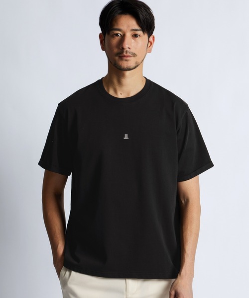 LANVIN en Bleu(ランバンオンブルー)の「シルキータッチ ロールアップスリーブ クルーネック Tシャツ(Tシャツ/カットソー・メンズ・チャコールグレー/ブラック/ホワイト・46/48/50/52)」の5枚目の写真