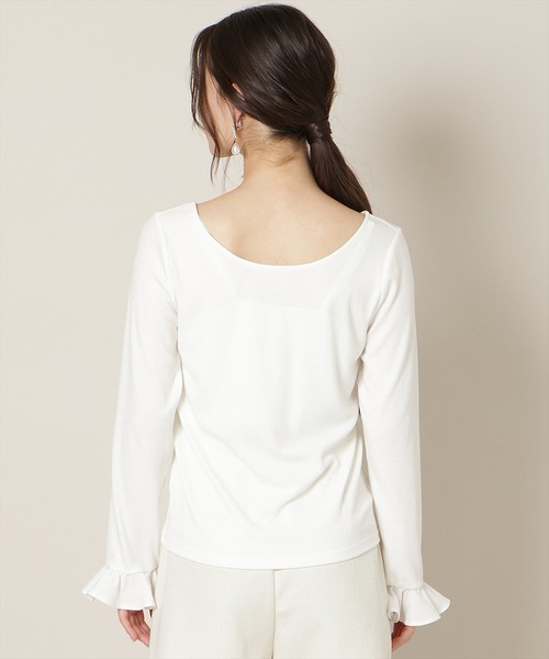 WILLSELECTION（ウィルセレクション）の「フリルカフスインナートップス（Tシャツ/カットソー・レディース・オフホワイト/ブラック・FREE）」の16枚目の写真