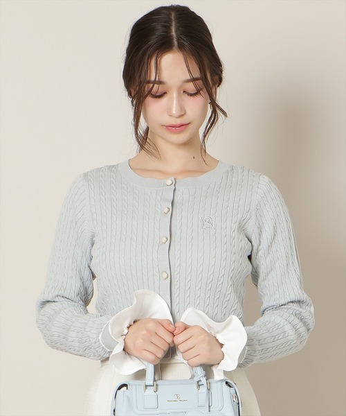 WILLSELECTION（ウィルセレクション）の「フリルカフスインナートップス（Tシャツ/カットソー・レディース・オフホワイト/ブラック・FREE）」の6枚目の写真