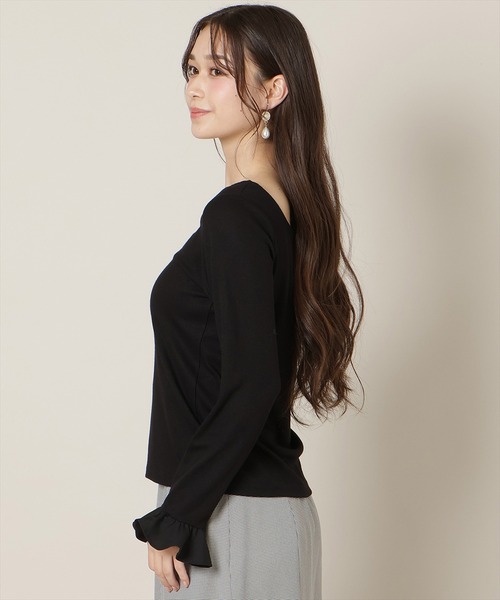 WILLSELECTION（ウィルセレクション）の「フリルカフスインナートップス（Tシャツ/カットソー・レディース・オフホワイト/ブラック・FREE）」の8枚目の写真