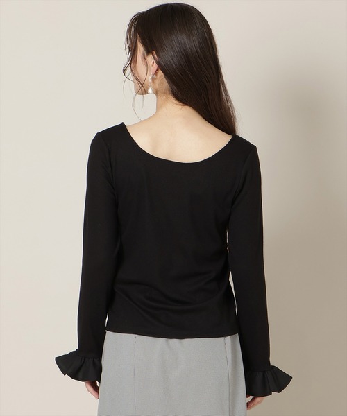 WILLSELECTION（ウィルセレクション）の「フリルカフスインナートップス（Tシャツ/カットソー・レディース・オフホワイト/ブラック・FREE）」の9枚目の写真