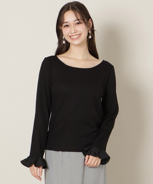 WILLSELECTION（ウィルセレクション）の「フリルカフスインナートップス（Tシャツ/カットソー・レディース・オフホワイト/ブラック・FREE）」の10枚目の写真