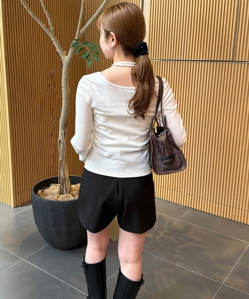 tiptop（ティップトップ）の「テレコチョーカーロンT（Tシャツ/カットソー・レディース・ブラック系その他/オフホワイト/ブラック/ホワイト系その他・FREE）」の9枚目の写真