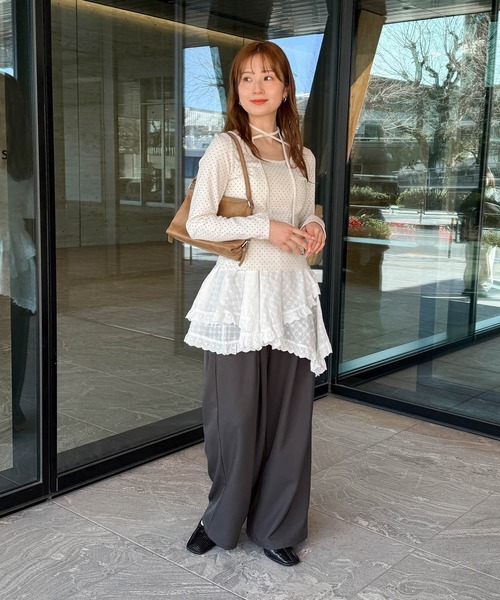 tiptop（ティップトップ）の「テレコチョーカーロンT（Tシャツ/カットソー・レディース・ブラック系その他/オフホワイト/ブラック/ホワイト系その他・FREE）」の18枚目の写真