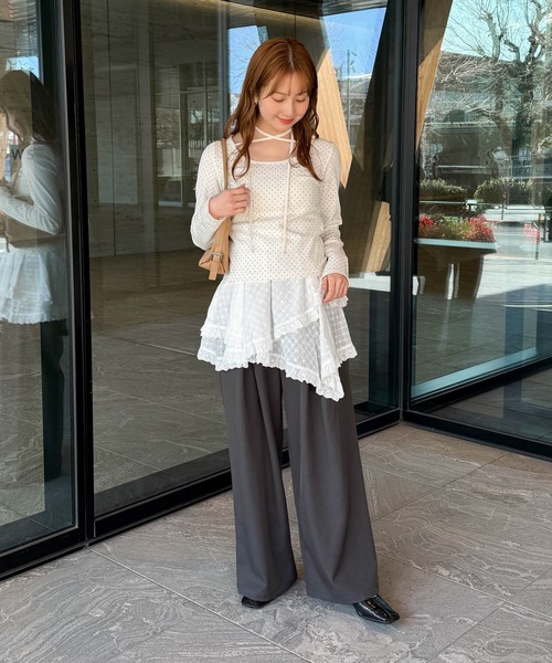 tiptop（ティップトップ）の「テレコチョーカーロンT（Tシャツ/カットソー・レディース・ブラック系その他/オフホワイト/ブラック/ホワイト系その他・FREE）」の19枚目の写真