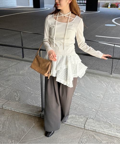 tiptop（ティップトップ）の「テレコチョーカーロンT（Tシャツ/カットソー・レディース・ブラック系その他/オフホワイト/ブラック/ホワイト系その他・FREE）」の20枚目の写真