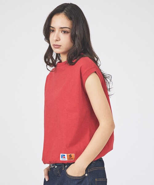 Russell Athletic（ラッセルアスレティック）の「【RUSSELL×JACKSON MATISSE】Heavy Slub Jersey Sleeveless Shirts / ヘビースラブジャージースリーブレスシャツ（Tシャツ/カットソー・レディース・レッド/チャコールグレー/オフホワイト・フリー）」の21枚目の写真