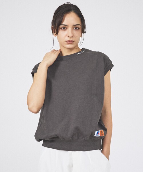 Russell Athletic（ラッセルアスレティック）の「【RUSSELL×JACKSON MATISSE】Heavy Slub Jersey Sleeveless Shirts / ヘビースラブジャージースリーブレスシャツ（Tシャツ/カットソー・レディース・レッド/チャコールグレー/オフホワイト・フリー）」の12枚目の写真