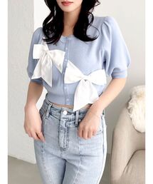 dazzlin（ダズリン）の「リボンディティールカーデトップス（ニット/セーター）」