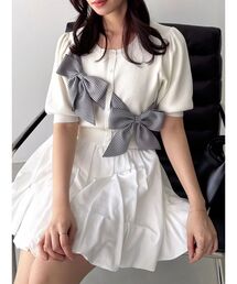 dazzlin（ダズリン）の「リボンディティールカーデトップス（ニット/セーター）」