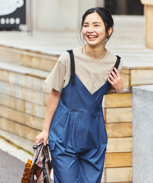 FREAK'S STORE(フリークスストア)の「THOUSAND MILE × FREAK'S STORE/サウザンドマイル 別注 UVカット デニムライクワイド サロペット(サロペット/オーバーオール・レディース・ネイビー・フリ-)」の11枚目の写真