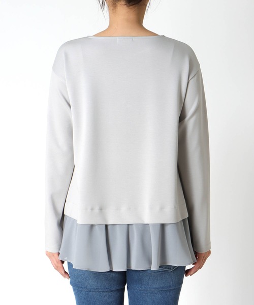 Jines（ジネス）の「綺麗見えジャージーヘムフリルトップス（Tシャツ/カットソー・レディース・ブラック/ホワイト・38）」の11枚目の写真