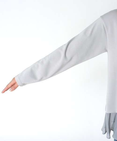 Jines（ジネス）の「綺麗見えジャージーヘムフリルトップス（Tシャツ/カットソー・レディース・ブラック/ホワイト・38）」の13枚目の写真