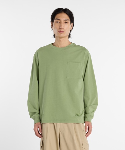 セール】NB GREY ポケット長袖（Tシャツ/カットソー）｜New Balance