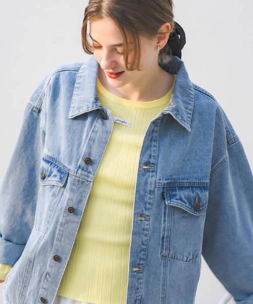 RETRO GIRL（レトロガール）の「クルーネックリブニット（ニット/セーター・レディース・ライトグレー/ナチュラル/イエロー・FREE）」の13枚目の写真