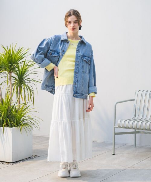 RETRO GIRL（レトロガール）の「クルーネックリブニット（ニット/セーター・レディース・ライトグレー/ナチュラル/イエロー・FREE）」の15枚目の写真