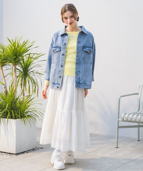 RETRO GIRL（レトロガール）の「クルーネックリブニット（ニット/セーター・レディース・ライトグレー/ナチュラル/イエロー・FREE）」の16枚目の写真