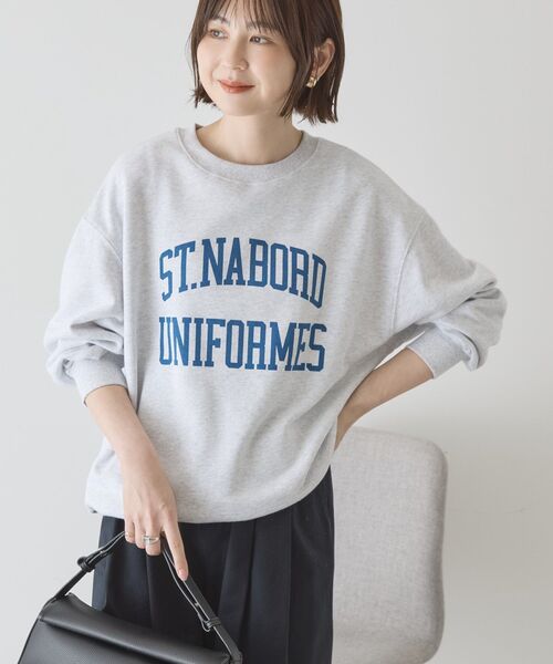 AMERICAN HOLIC（アメリカンホリック）の「カレッジロゴ裏毛スウェット（スウェット・レディース・ピンク/グリーン/ライトグレー/ダークネイビー・FREE）」の18枚目の写真