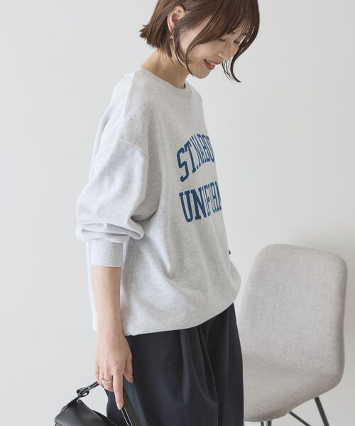 AMERICAN HOLIC（アメリカンホリック）の「カレッジロゴ裏毛スウェット（スウェット・レディース・ピンク/グリーン/ライトグレー/ダークネイビー・FREE）」の20枚目の写真