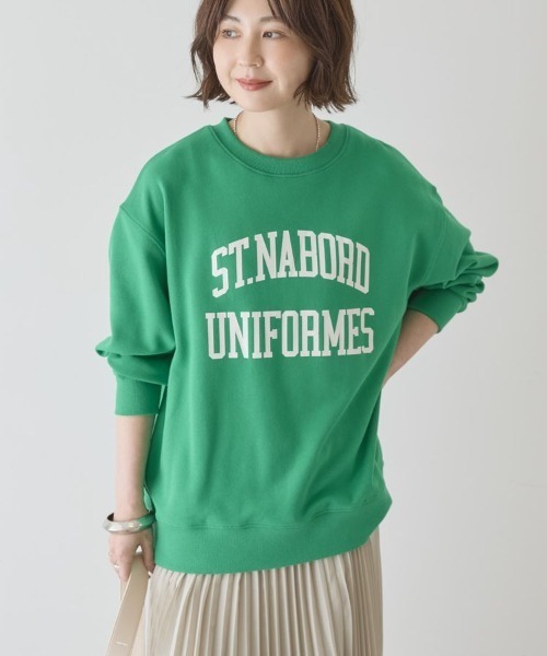 AMERICAN HOLIC（アメリカンホリック）の「カレッジロゴ裏毛スウェット（スウェット・レディース・ピンク/グリーン/ライトグレー/ダークネイビー・FREE）」の3枚目の写真