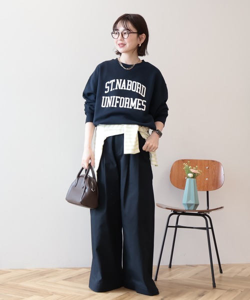 AMERICAN HOLIC（アメリカンホリック）の「カレッジロゴ裏毛スウェット（スウェット・レディース・ピンク/グリーン/ライトグレー/ダークネイビー・FREE）」の10枚目の写真