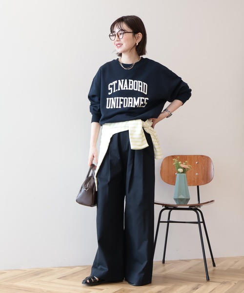 AMERICAN HOLIC（アメリカンホリック）の「カレッジロゴ裏毛スウェット（スウェット・レディース・ピンク/グリーン/ライトグレー/ダークネイビー・FREE）」の12枚目の写真