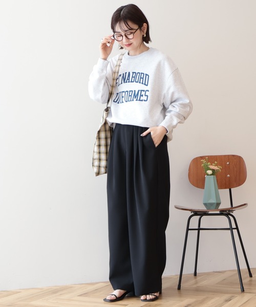 AMERICAN HOLIC（アメリカンホリック）の「カレッジロゴ裏毛スウェット（スウェット・レディース・ピンク/グリーン/ライトグレー/ダークネイビー・FREE）」の13枚目の写真