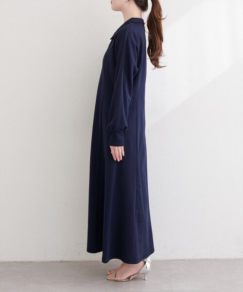 natural couture(ナチュラルクチュール)の「フレアポロカットソーワンピース(ワンピース・レディース・ピンクベージュ/ネイビー/チャコールグレー/グレー・FREE)」の11枚目の写真