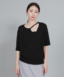 select MOCA Et | 【Et】Wrap-Style Half-Sleeve Light Knit(ニット/セーター)