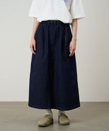 STRETCH DENIM LONG FLARE SKIRT｜ストレッチデニムロングフレアスカート